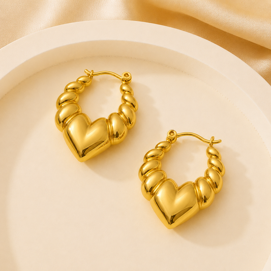 18K Gold Plated Golden Hoops Anti Tarnish Earring