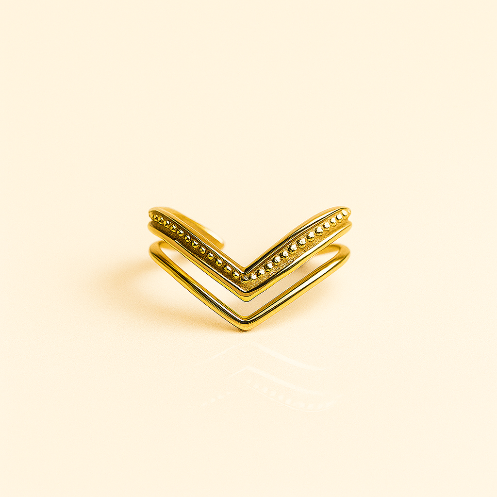 18k Gold Plated Golden Peak Ring