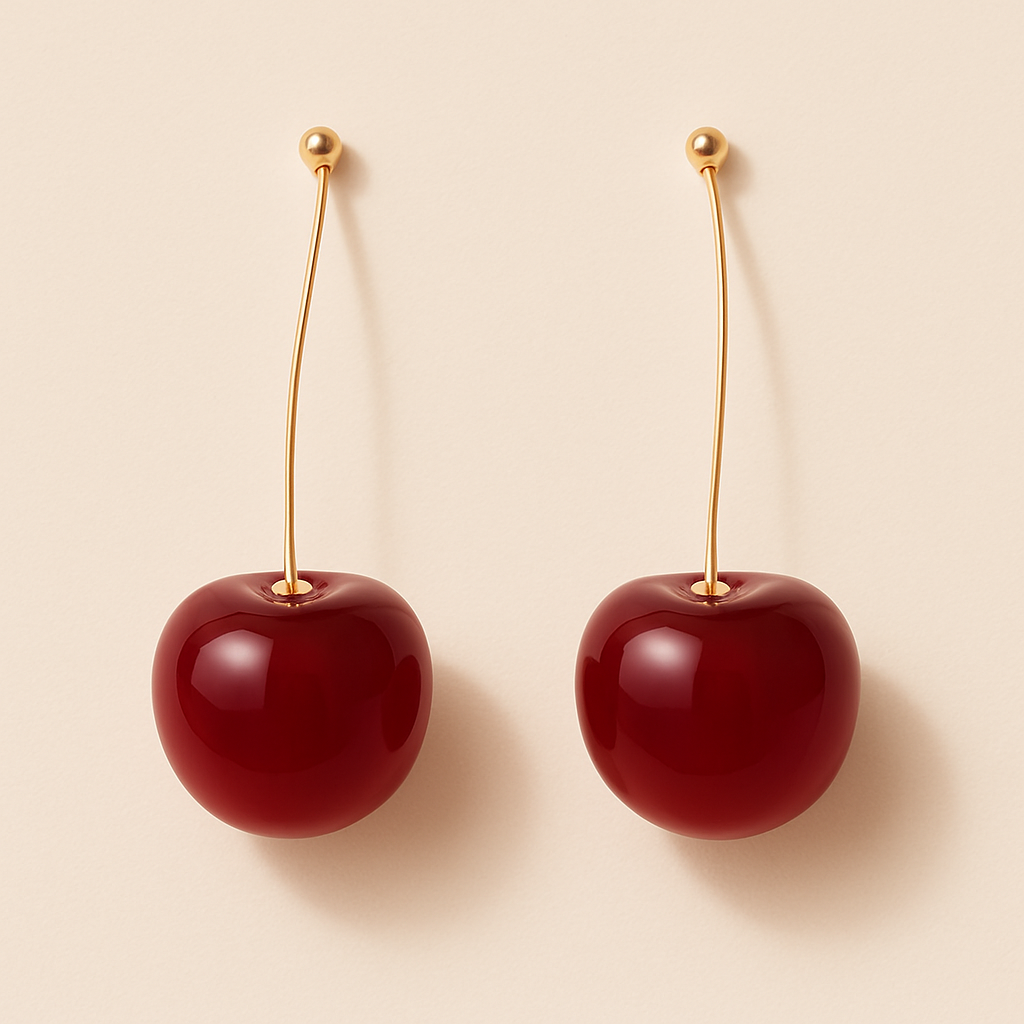 Cherry Blossom Red Drop Earring