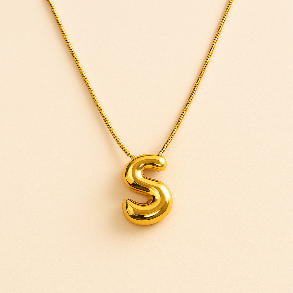 18k Gold Plated Sparkling S Necklace