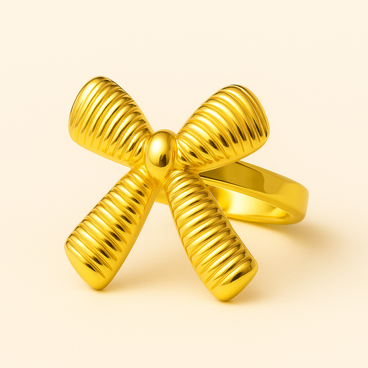 18k Gold Plated Bella Bow Ring