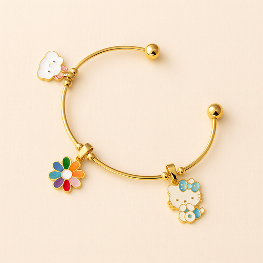 18k Gold Plated Pink Sweet Pie Braceletes