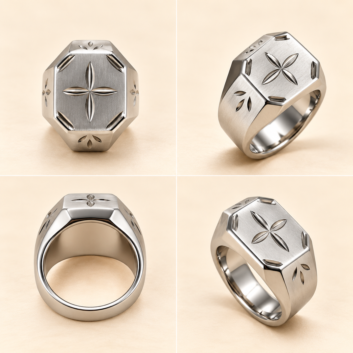 Men - Floral Crown Ring