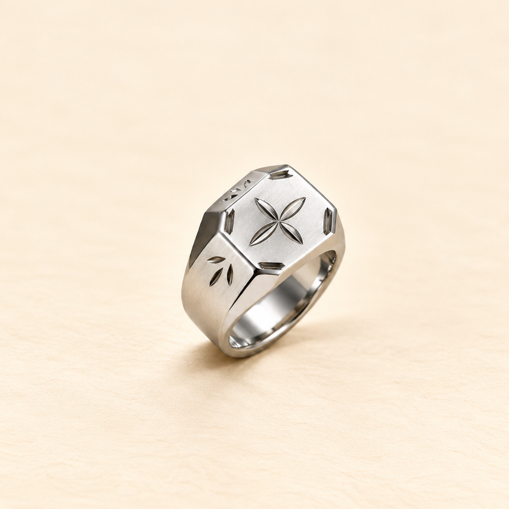 Men - Floral Crown Ring
