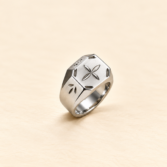Men - Floral Crown Ring