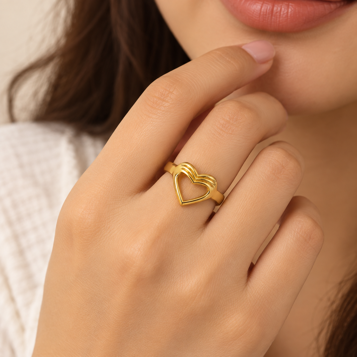 18k Gold Plated Valeria Heart Ring