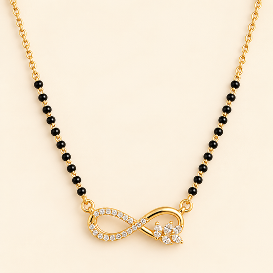 18K Gold Plated Infinity Floral Mangalsutra
