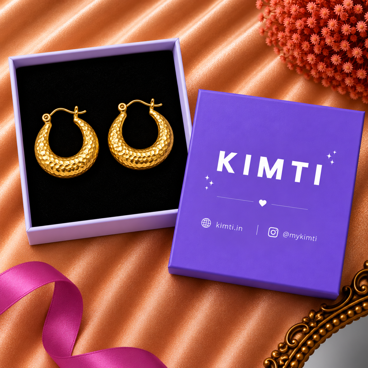 18K Gold Plated  Daily Wear Hoops Anti Tarnish Earring