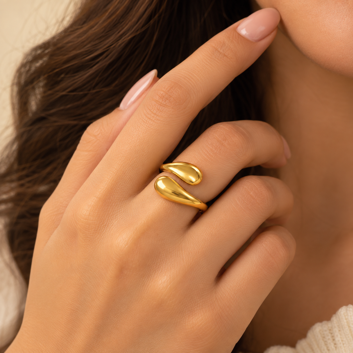 18K Gold Plated Cold Wind Minimalist Ring