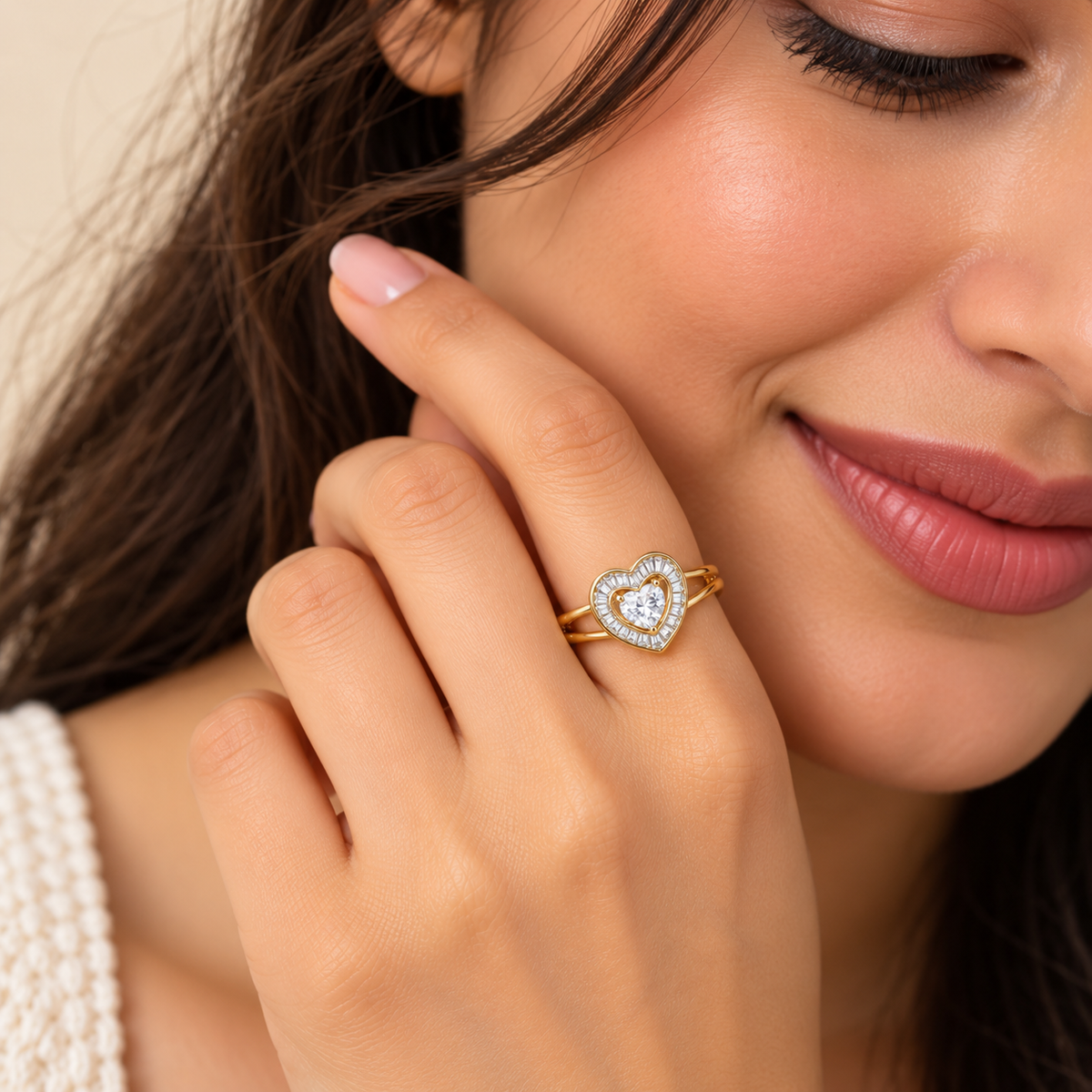 18k High Gloss Evermore Heart Ring