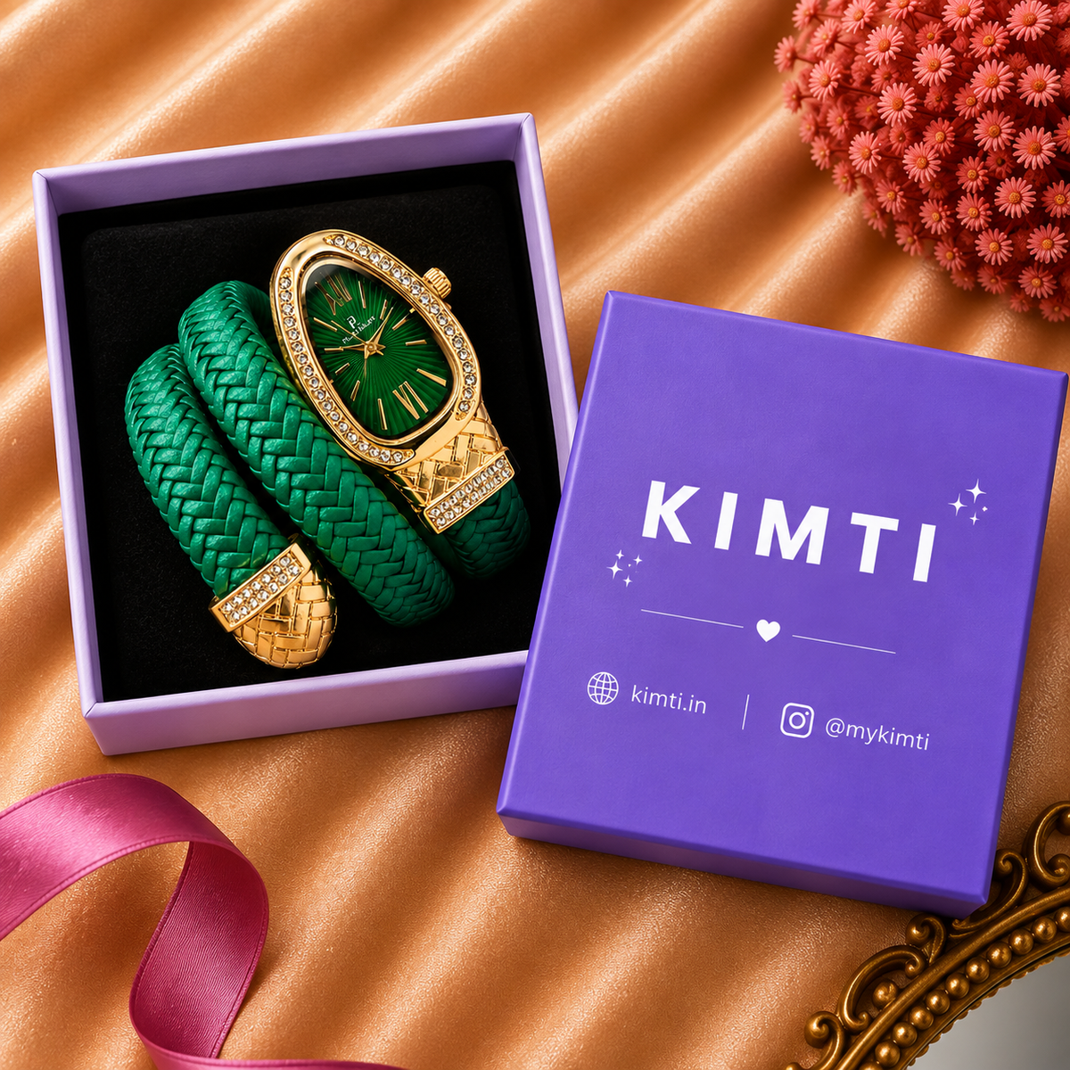 Snake-Shaped Quartz Bracelet Watch for Women