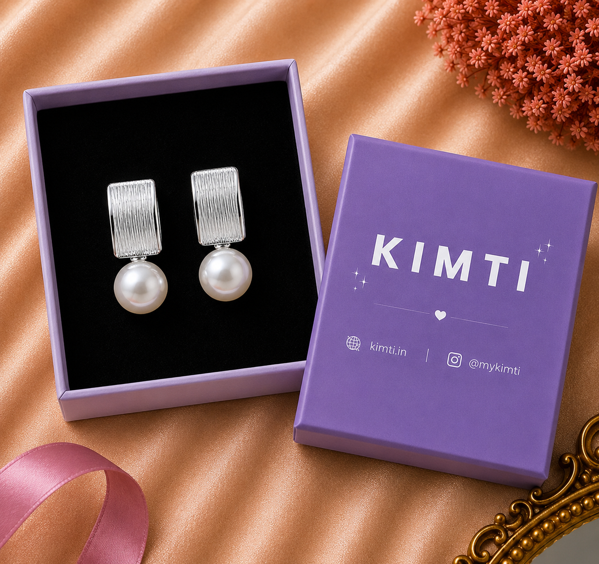 Silver Pearl Statement Earrings
