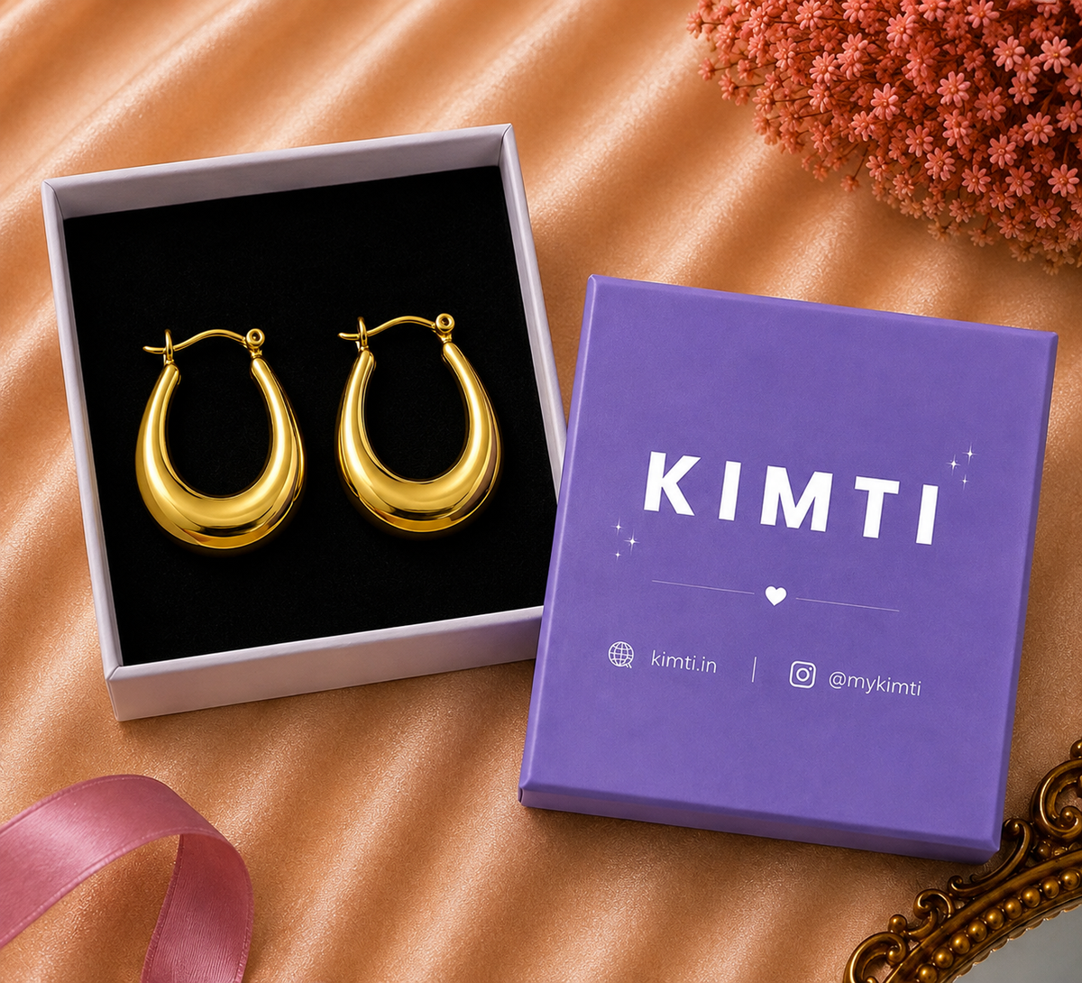 18K Gold Plated Gleaming Hoops Earring