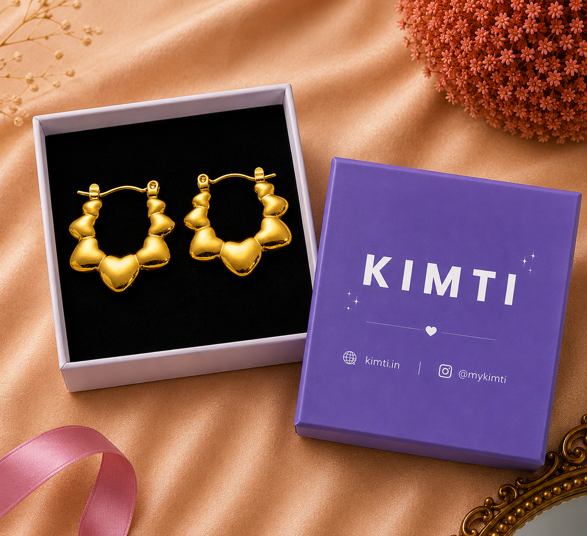 18K Gold Plated Lunar Hoop Anti Tarnish Earring