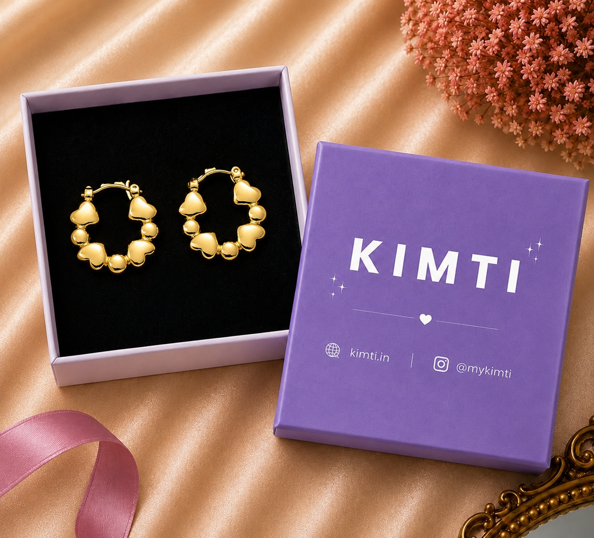 18K Gold Plated Stainless Steel Fashionable Circle Hoops Earring