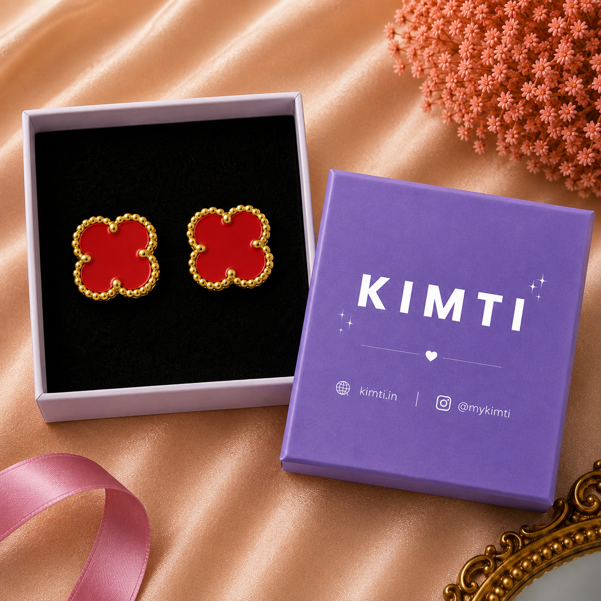 Red Clover Anti Tarnish Stud Earring