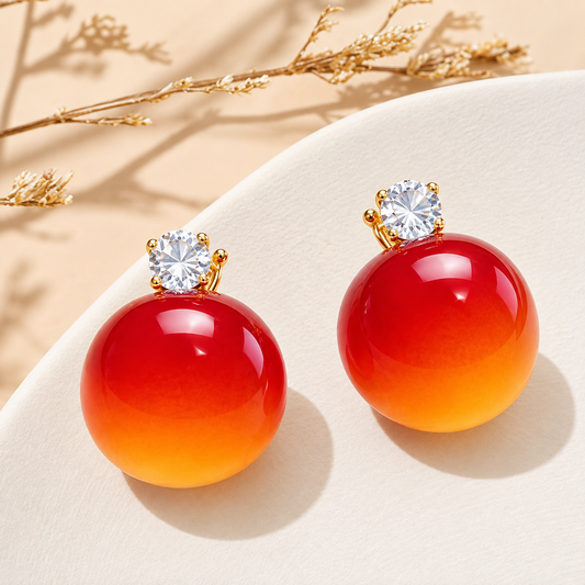 Crimson Sunset Charm Earrings