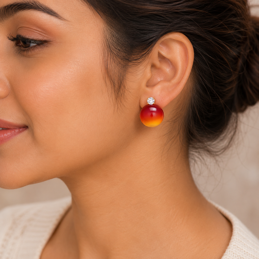 Crimson Sunset Charm Earrings