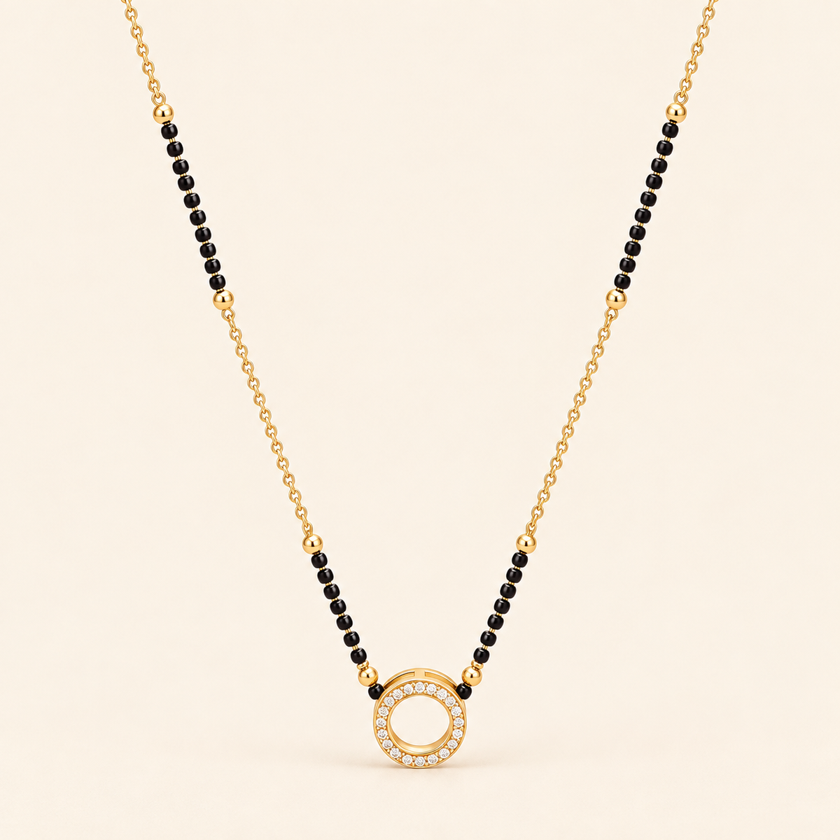Eternal Circle Black Beads Mangalsutra
