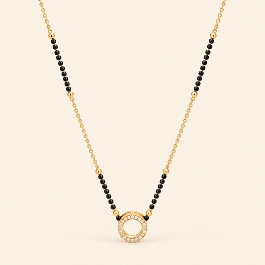 Eternal Circle Black Beads Mangalsutra