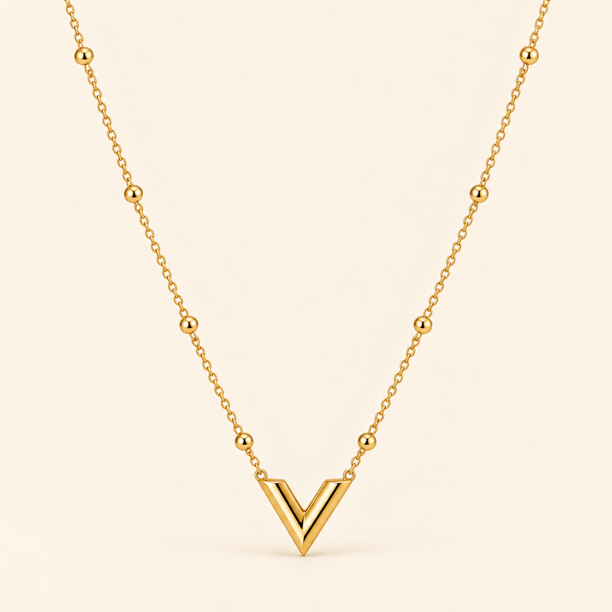 18K Gold-Plated Minimal V Pendant Necklace