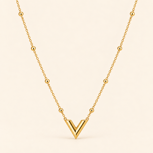 18K Gold-Plated Minimal V Pendant Necklace