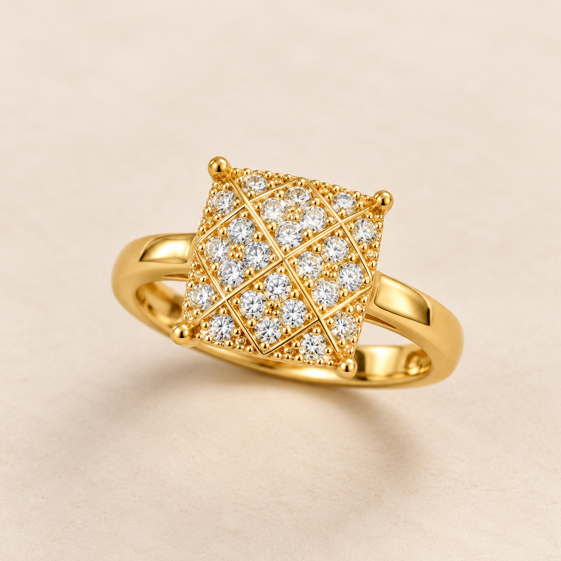 18k Gold Plated Celeste Marquise Ring