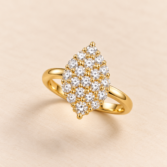 18k Gold Plated Whispering Leaf Ring