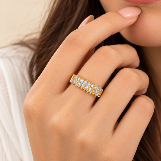 18k Gold Plated Luxe Marquise Ring