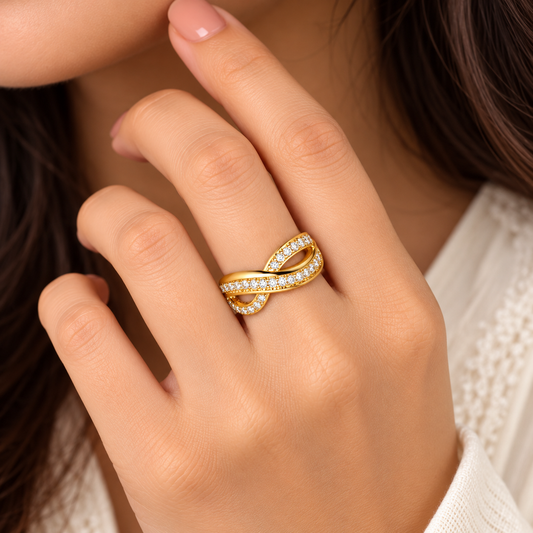 18k Gold Plated Infinity Love Ring