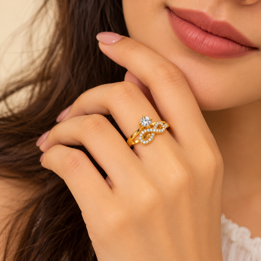 18k Gold Plated Celeste Infinity Ring