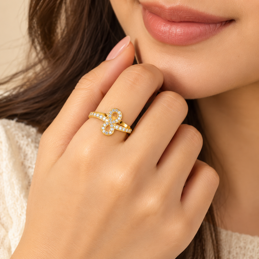 18k Gold Plated Celeste Infinity Ring