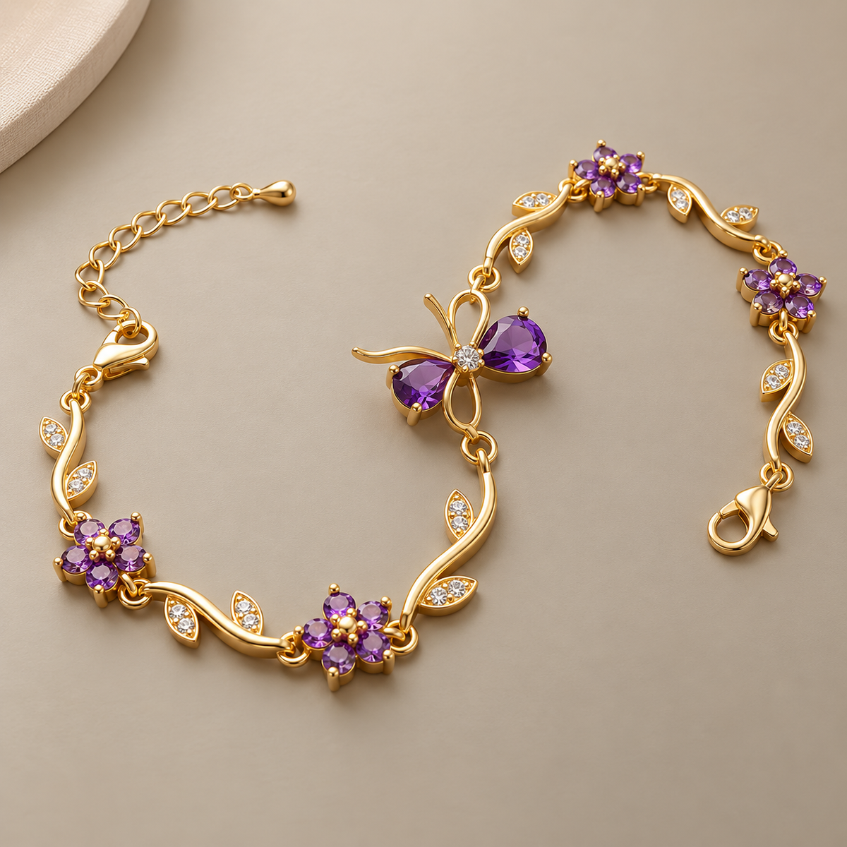 18K Gold-Plated  Blossom Butterfly Bracelet