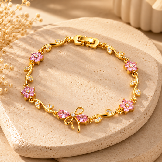 18K Gold-Plated  Blossom Butterfly Bracelet