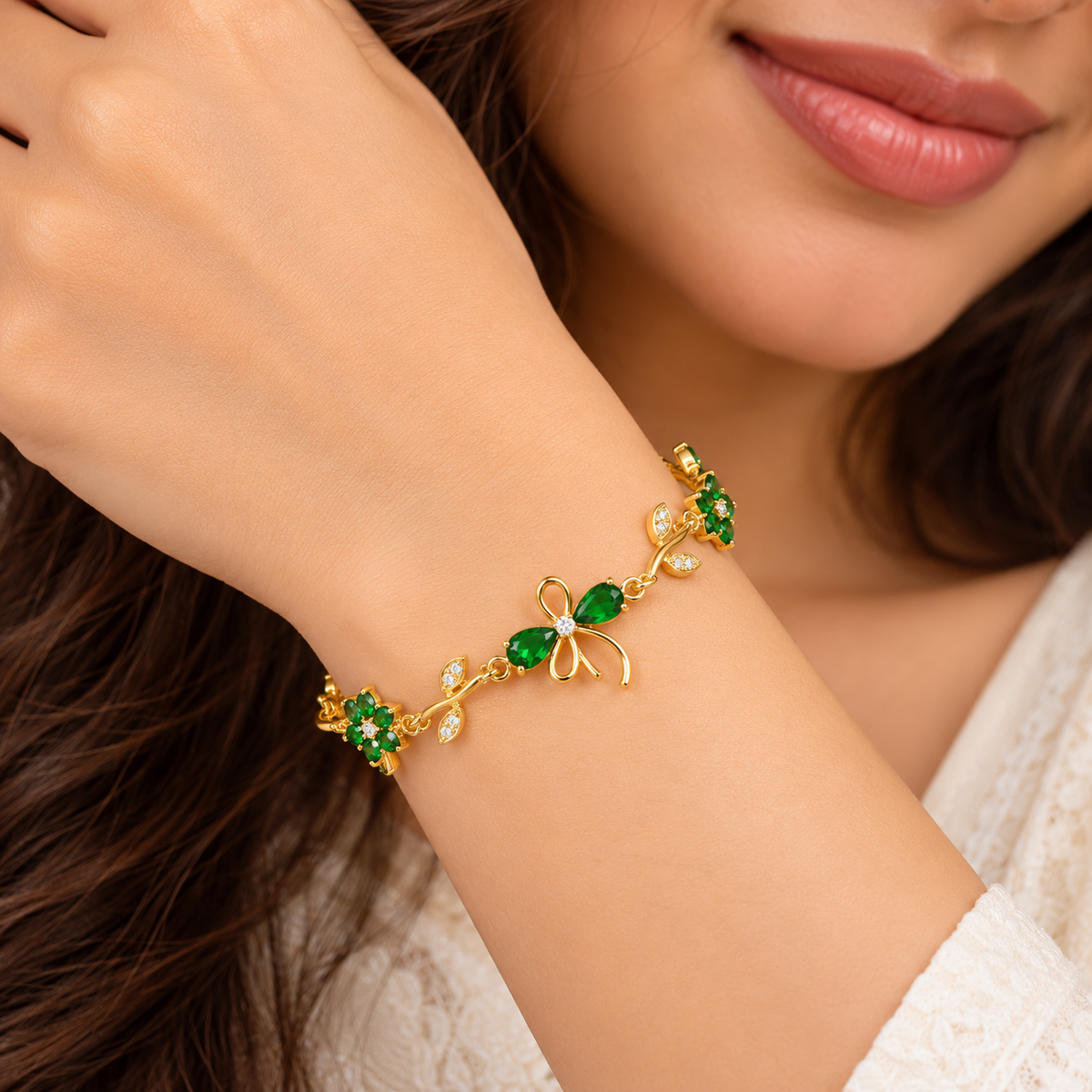 18K Gold-Plated  Blossom Butterfly Bracelet