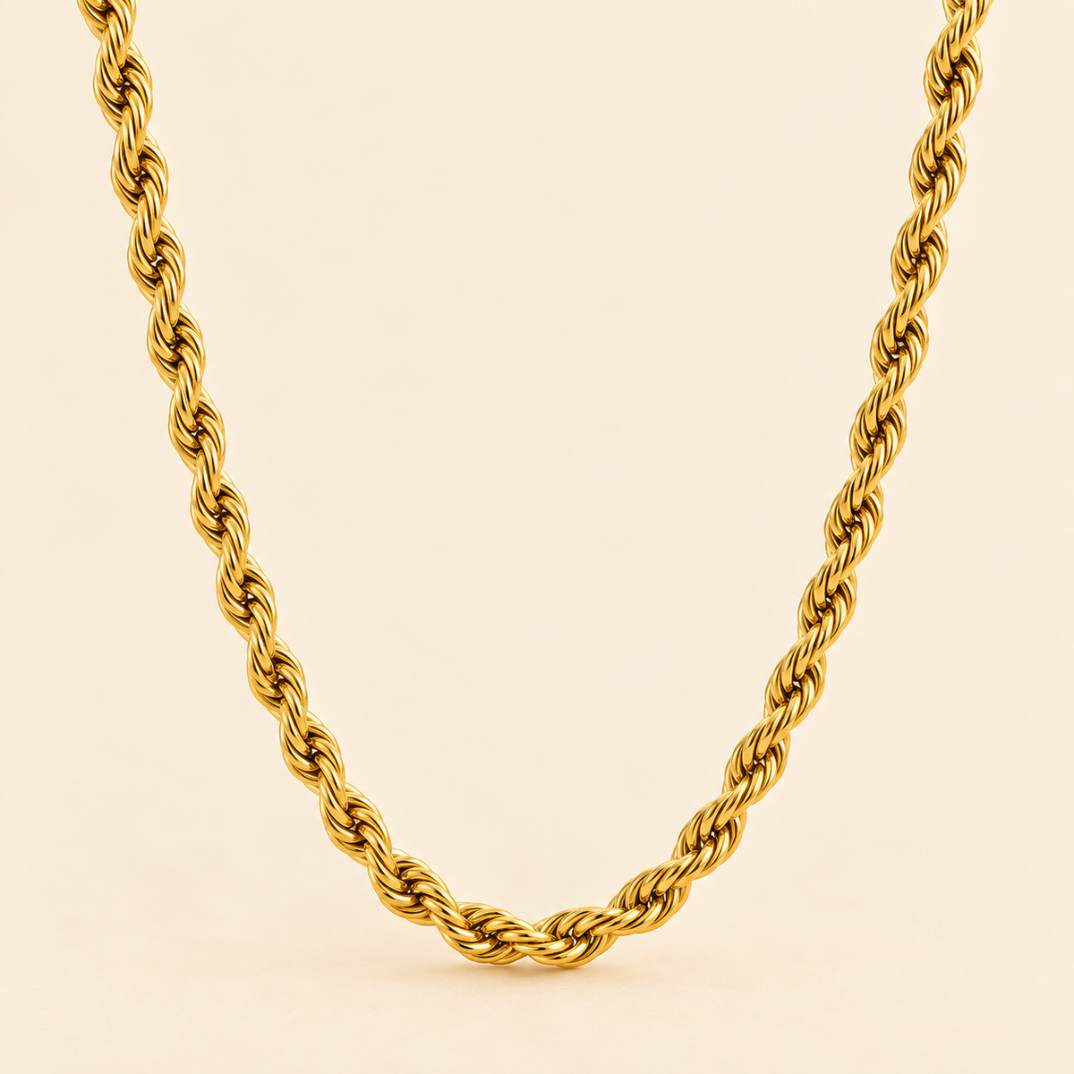 Men - 18K Gold-Plated Classic Rope Chain