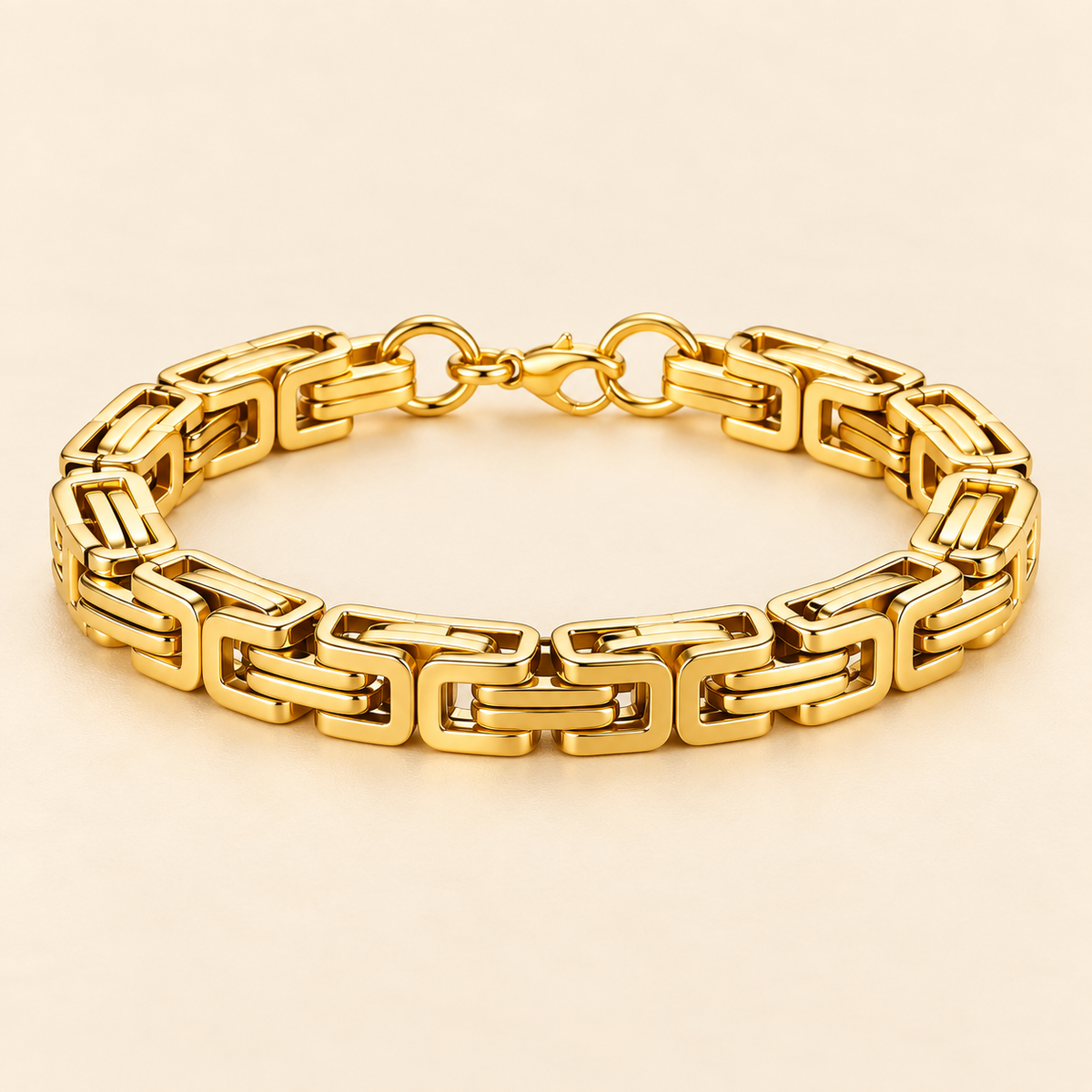 Men - 18K Gold-Plated Geometric Link Bracelet