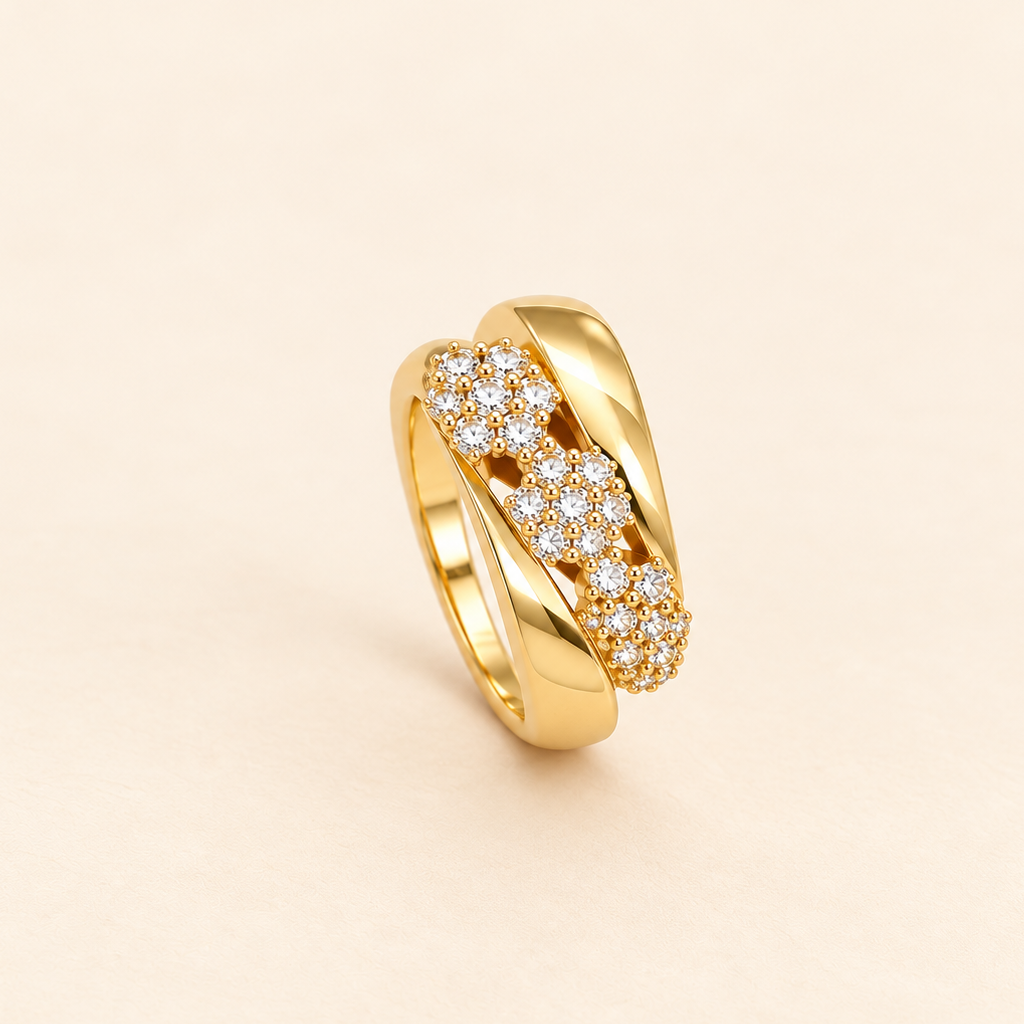 Golden Solitaire Ring
