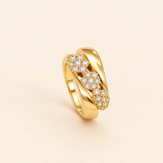 Golden Solitaire Ring