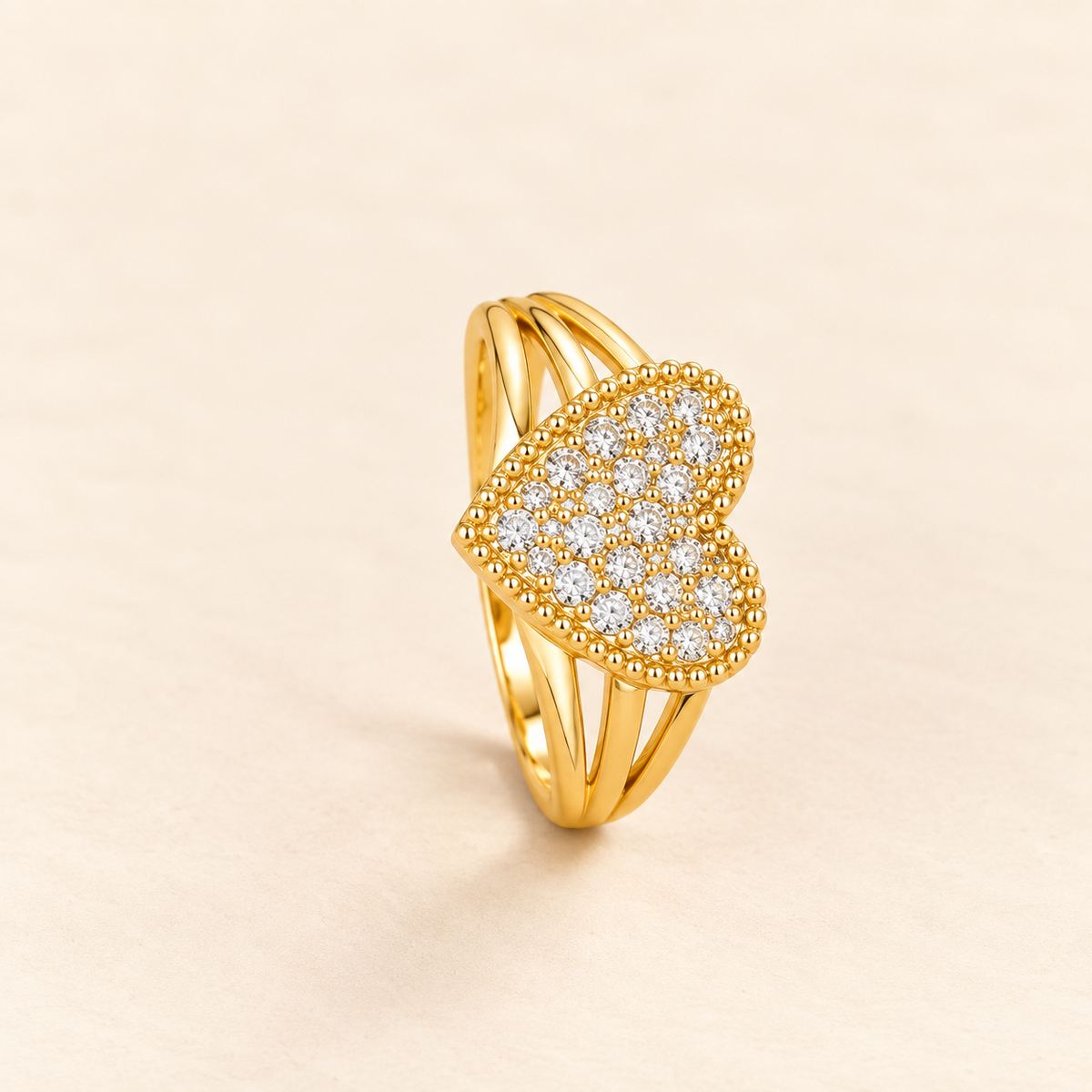 18k Gold Plated Heart of Elegance Ring
