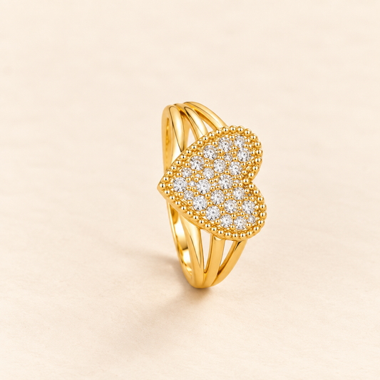 18k Gold Plated Heart of Elegance Ring