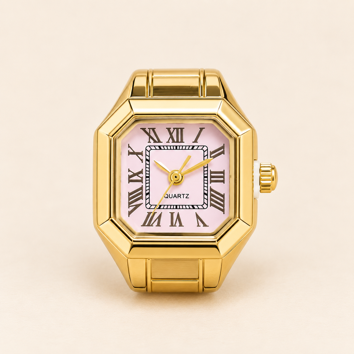 Golden Blush Roman Dial Ring Watch