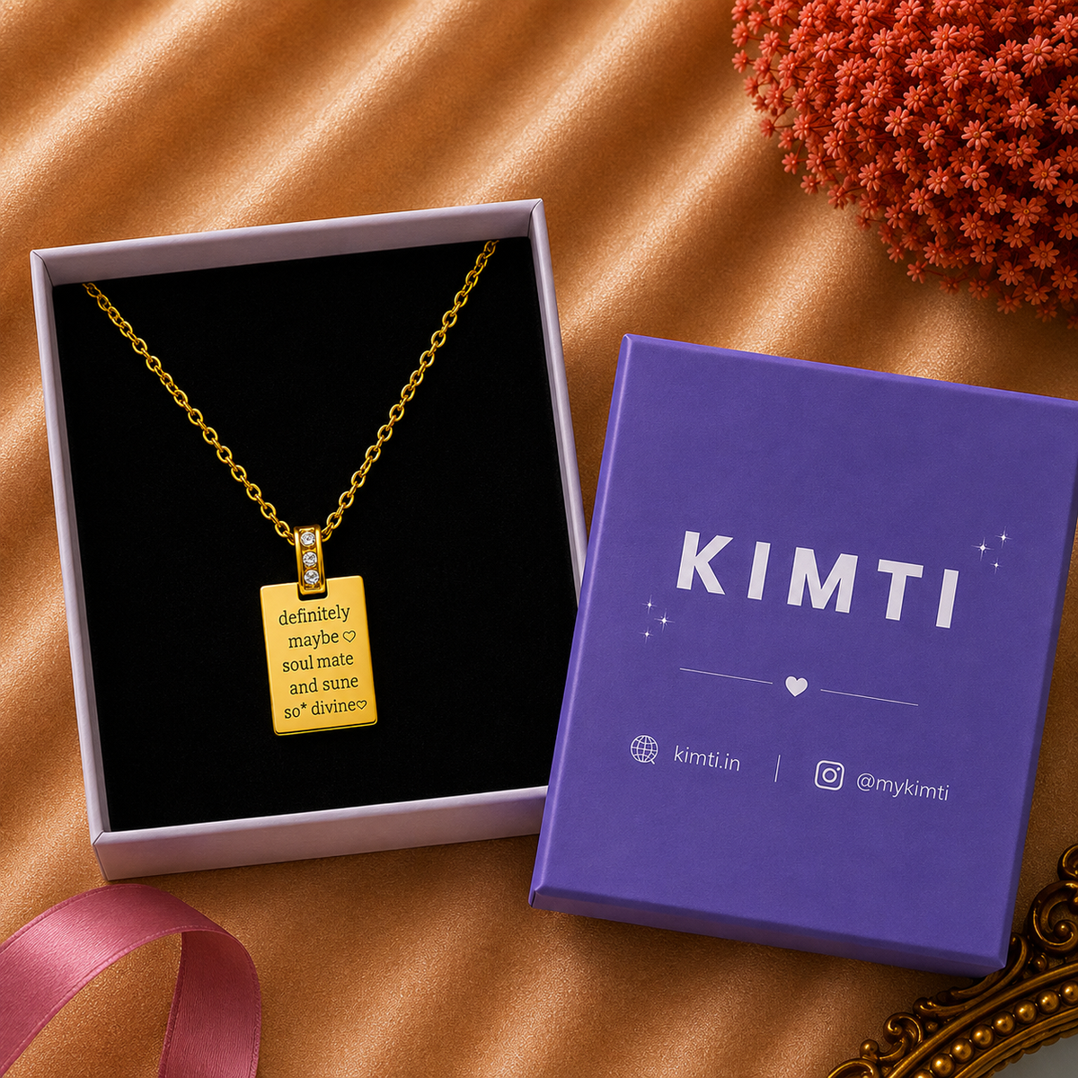 Anti Tarnish Gold-Plated Square Necklace