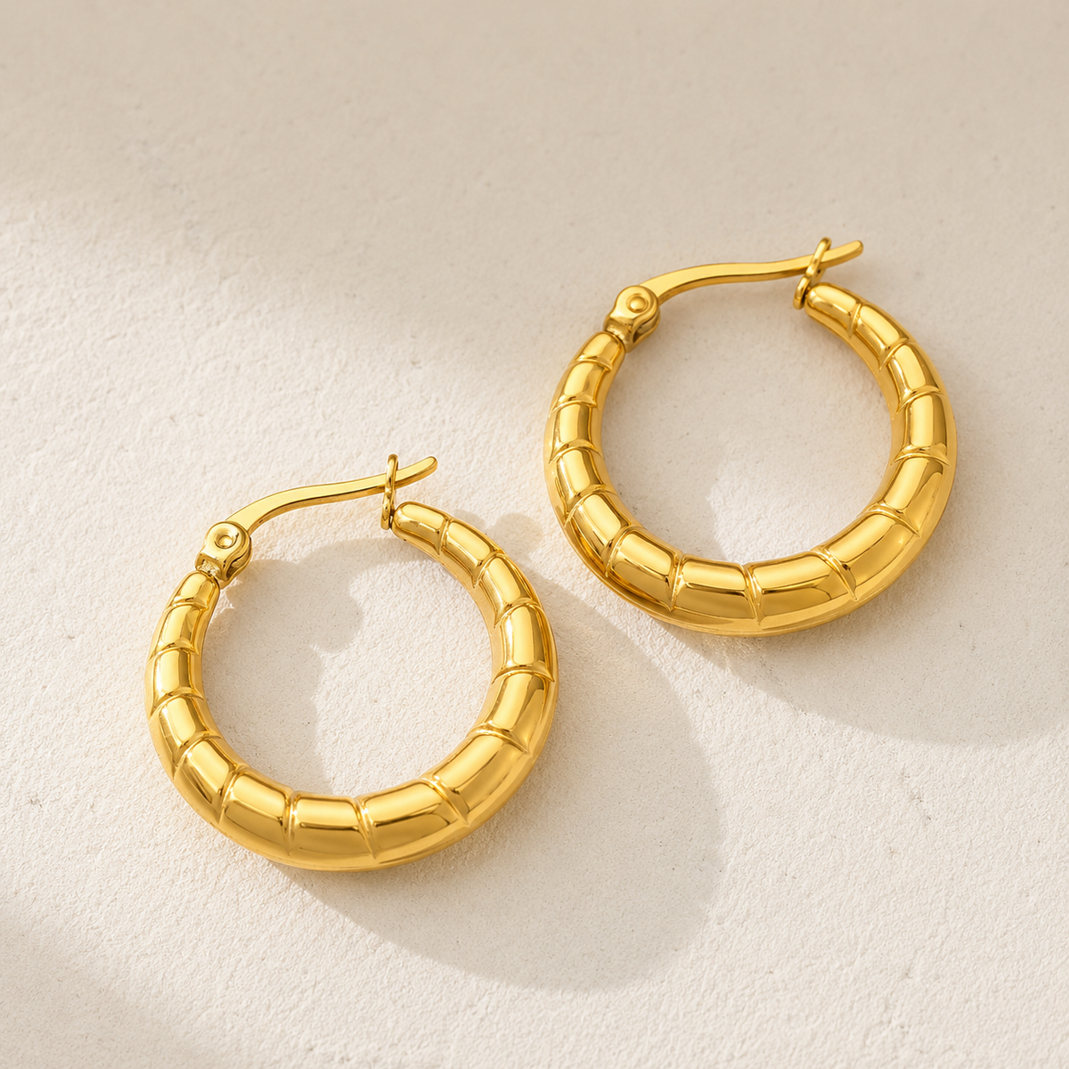 18K Gold Plated Luxe Segmented Hoop Earrings