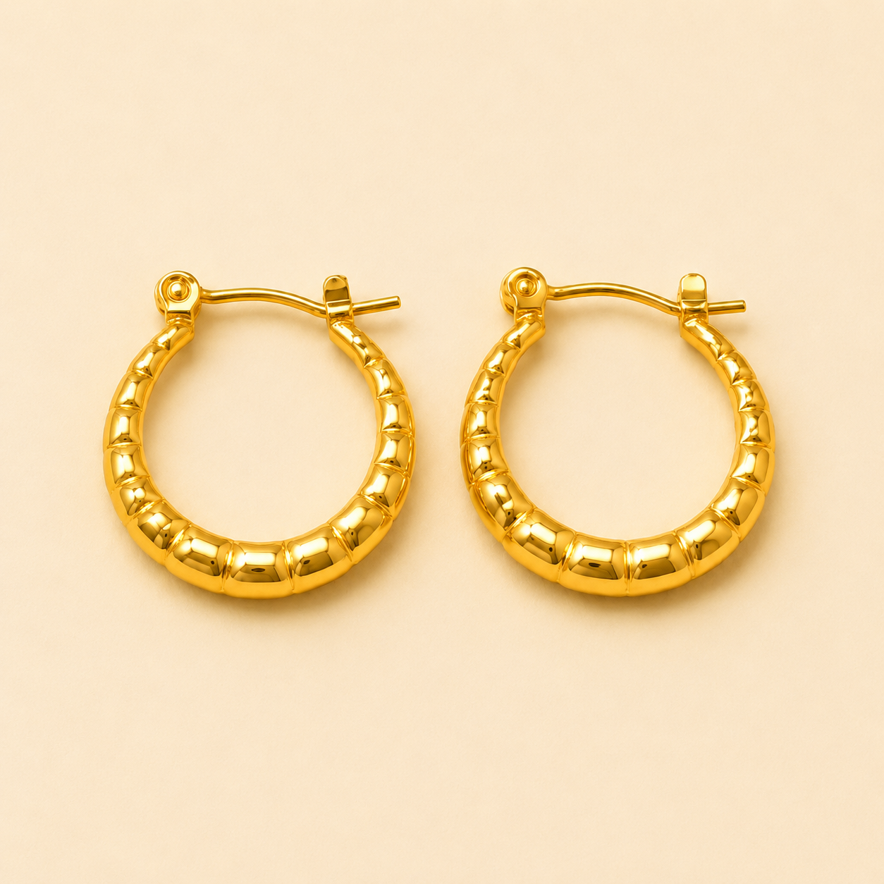 18K Gold Plated Luxe Segmented Hoop Earrings