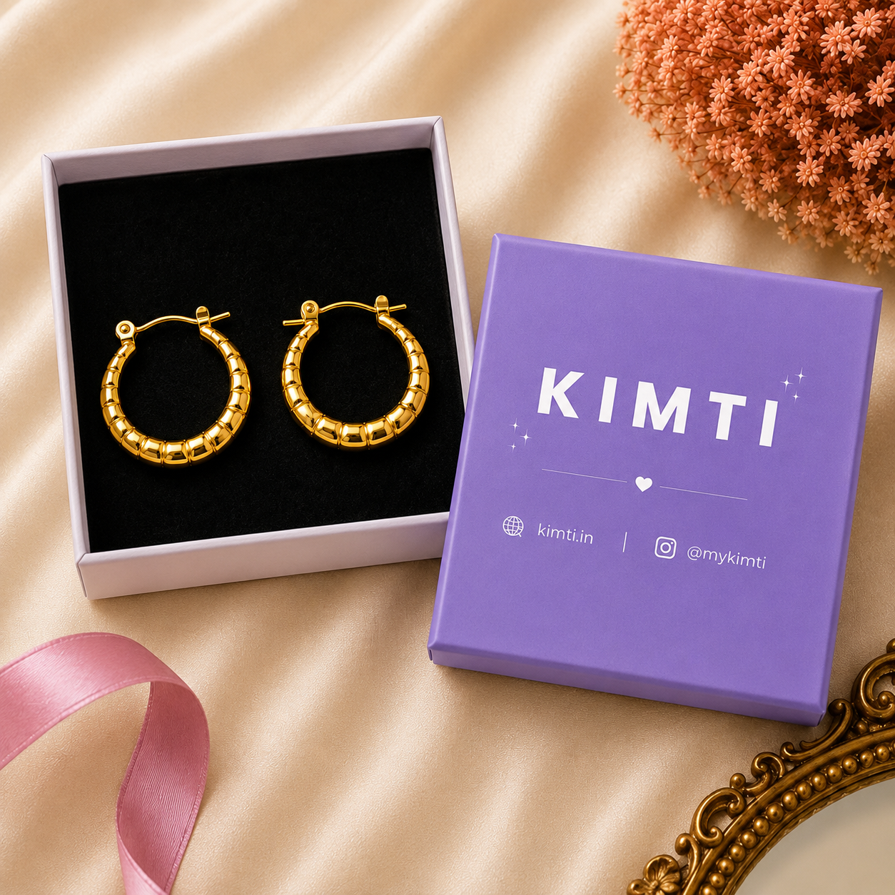 18K Gold Plated Luxe Segmented Hoop Earrings