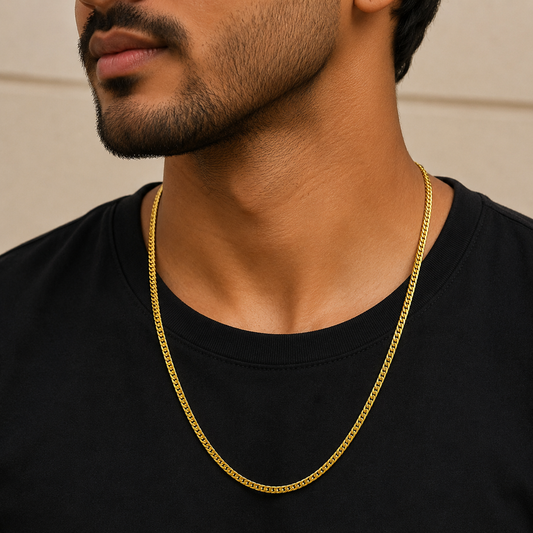 Men - 18K Gold Plated Classic Cuban Link Chain