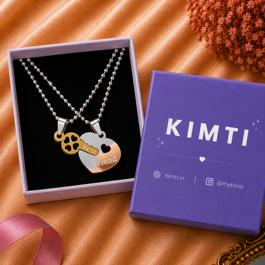 Best Friend Key Heart Matching Necklace