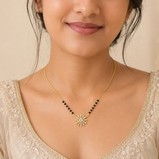 Sunburst Diamond Mangalsutra