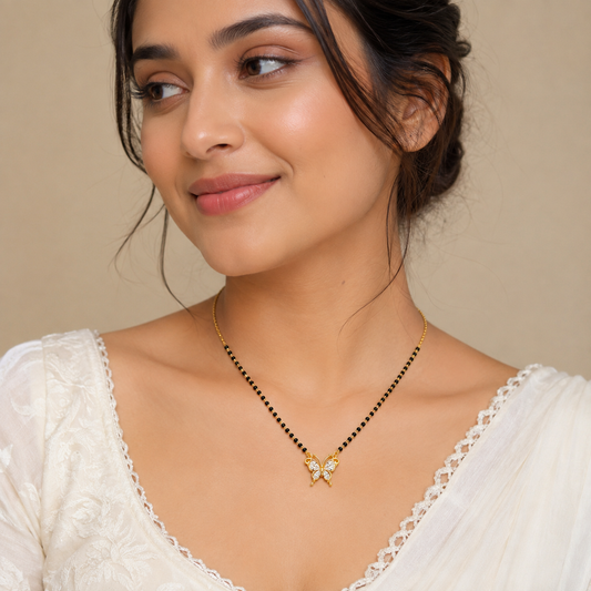 Crystal Butterfly Mangalsutra